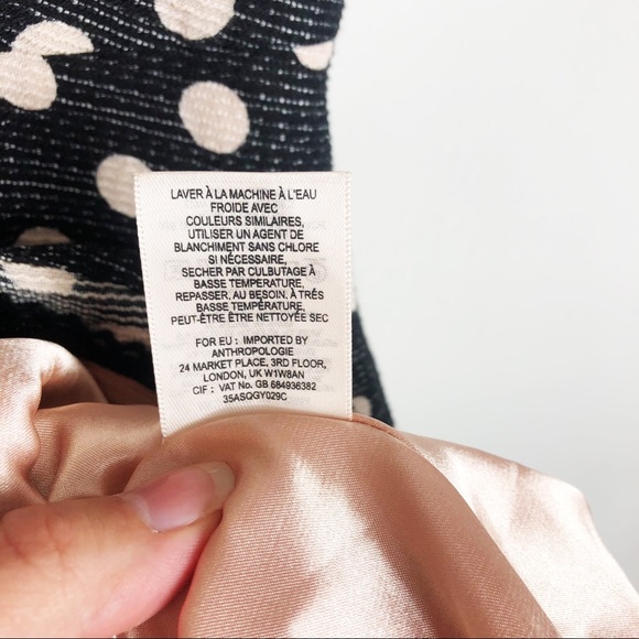 Anthropologie Maeve Nikola Polka Dot Mini Dress | Black White | Size 4 - Picture 12 of 14